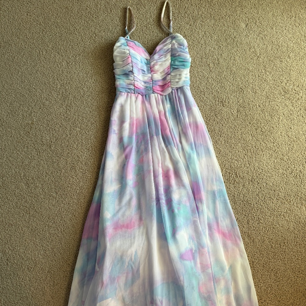 Trixxi Clothing Company Maxi Tie-Dye Prom Homecoming Dress